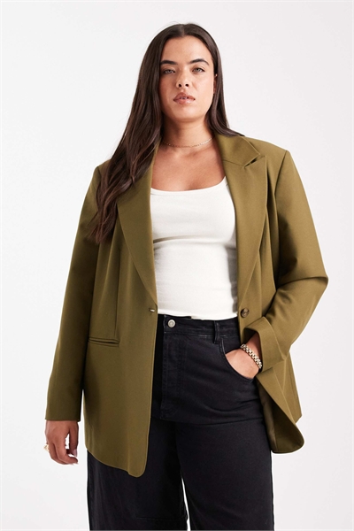 Блейзер свободного кроя с закругленными линиями артикул 148607171