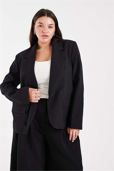 Блейзер свободного кроя с закругленными линиями, без подкладки артикул 147904182