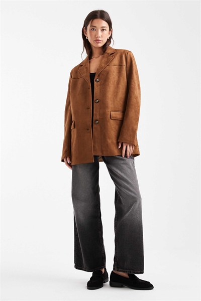 Блейзер свободного кроя из искусственной замши артикул 149110931