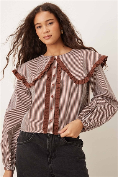 Блузка с многослойным воротником артикул 150236843