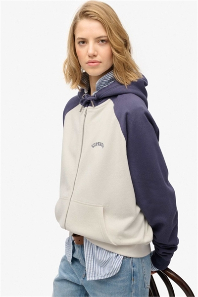 Толстовка с капюшоном, рагланными рукавами и молнией Essential с логотипом в цветах «Desert Bone Ow» и «Mariner Navy» артикул 156045371