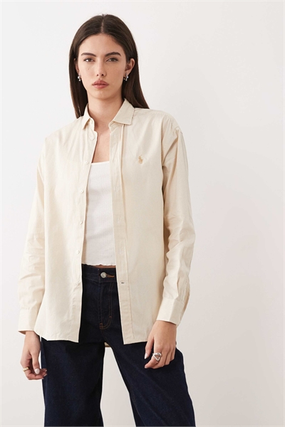 Хлопковая блузка в полоску свободного кроя белого цвета артикул 152897736