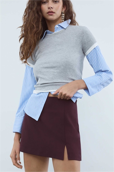 Юбка-шорты с боковым разрезом артикул 151225973