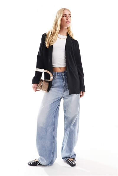 Блейзер-костюм свободного кроя из джерси черного цвета артикул 132338542