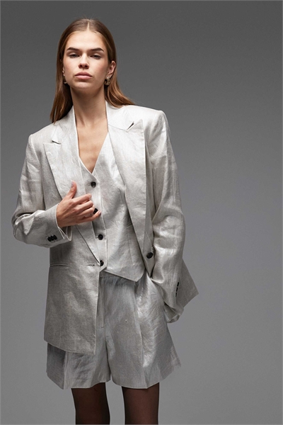 Блейзер Averie металлического цвета с классическим кроем артикул 148032463