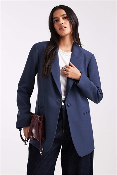 Блейзер свободного кроя темно-синего цвета артикул 149520021