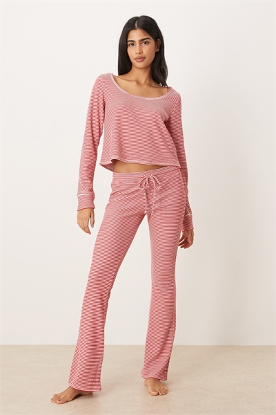 Брюки Gilly Hicks средней посадки с расклешенными брючинами из уютной ткани с вафельной текстурой co-ord артикул 154114644