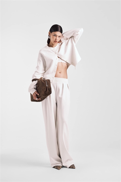 Брюки с широкими брючинами и застежкой-молнией артикул 148037360