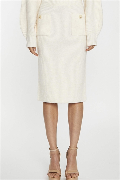 Юбка средней длины темно-кремового цвета артикул 156229287