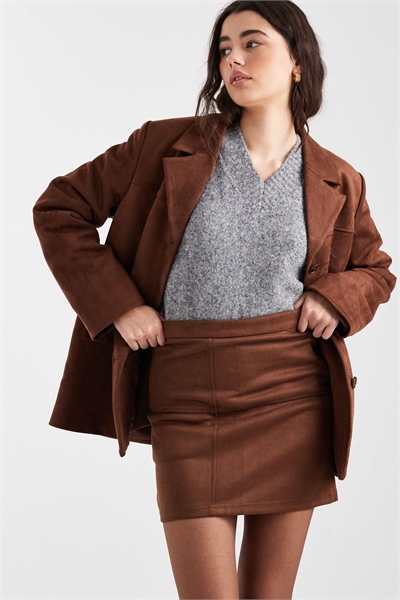 Мини-юбка из искусственной замши co-ord артикул 151530830