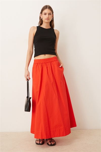 Объемная юбка макси из хлопкового поплина артикул 153668010
