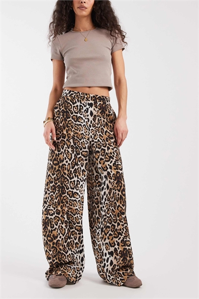 Брюки с высокой талией и широкими брючинами артикул 153813093