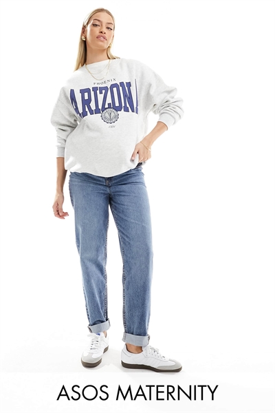 ASOS DESIGN — джинсы-моми для беременных с высокой талией и свободным кроем артикул 131099057