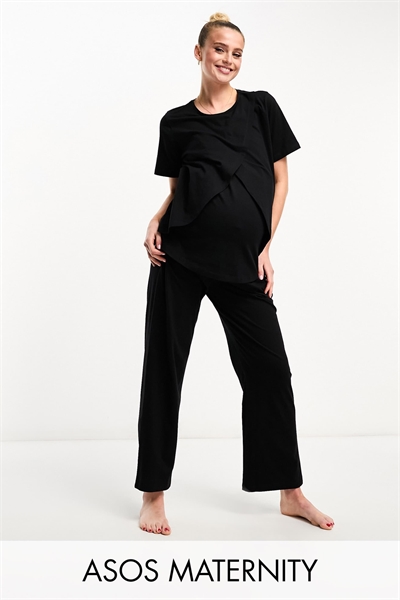 ASOS DESIGN: Брюки для беременных из хлопка в стиле «микс-энд-матч» артикул 125560506