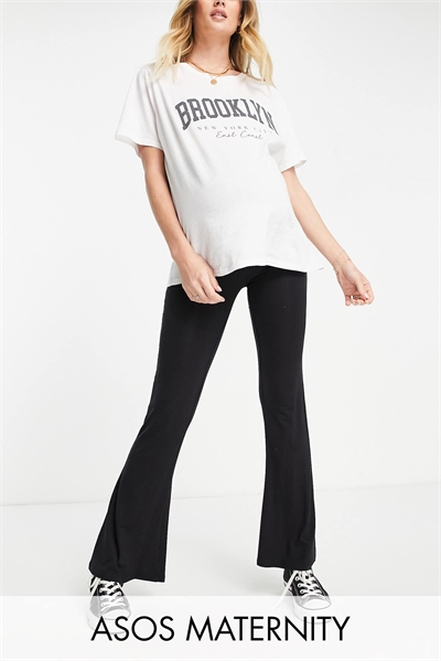 ASOS DESIGN Брюки для беременных с расклешенными штанинами и завышенной талией артикул 114613763