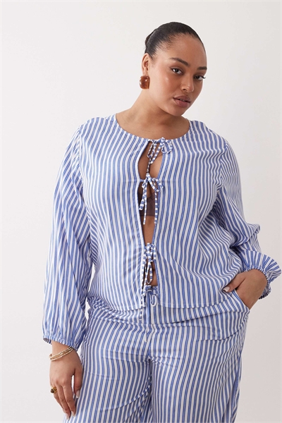 Пляжный топ с завязками спереди и длинными рукавами co-ord артикул 152383813