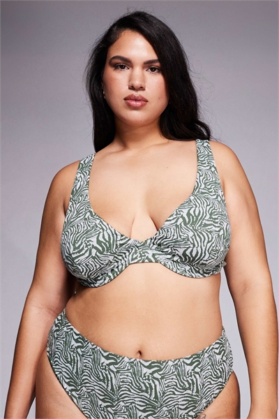 ASOS DESIGN Curve Jacqueline — бикини-топ с косточками из жаккарда цвета «Марина-дель-Рей» артикул 150775894