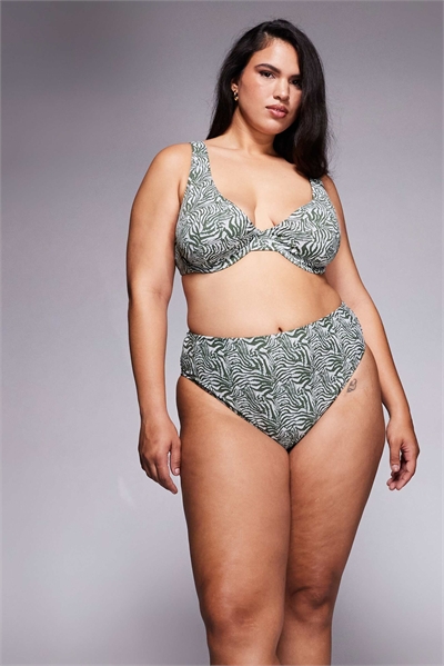 ASOS DESIGN Curve Jacqueline Azores — бикини-трусики с высокой талией и высоким вырезом на бедрах из жаккарда артикул 150775897