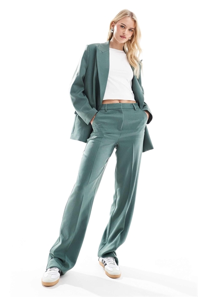 Брюки с широкими штанинами в клетку «елочка», сшитые на заказ артикул 139898437