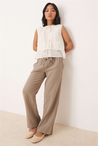 Брюки из марли с широкими брючинами артикул 140260427