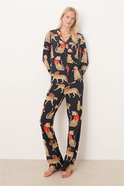 Пижамный комплект «Poly» с длинными рукавами и отложным воротником артикул 143498209