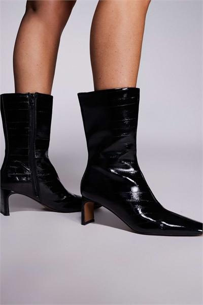 Ботильоны Eliza с загнутой пяткой из кожи черного угря артикул 147264646