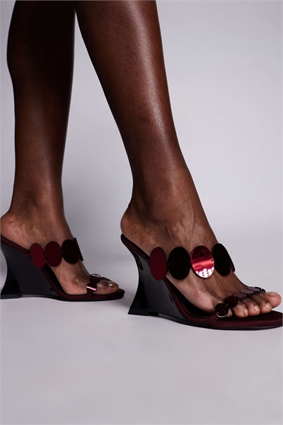 Ботильоны на высоком каблуке с круглым вырезом артикул 149040800