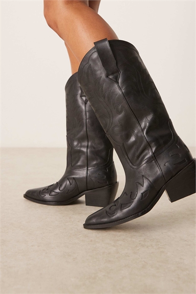 Кожаные ковбойские ботинки Camryn черного цвета артикул 148030455