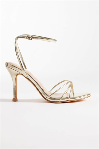 Сандалии на каблуке «Лолли» золотого цвета артикул 152710625