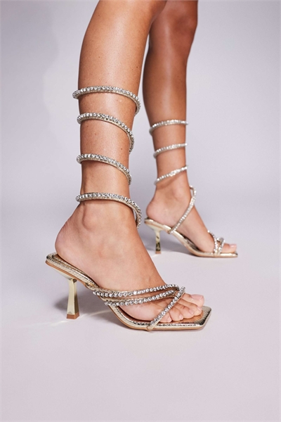 Туфли на среднем каблуке с спиральным узором под кожу змеи от Freesia артикул 150158513