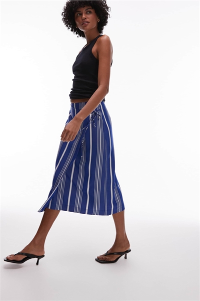 Пляжная юбка средней длины из льна с запахом артикул 144910243