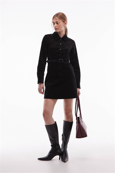 Платье из мини-корд с поясом на талии артикул 151746456