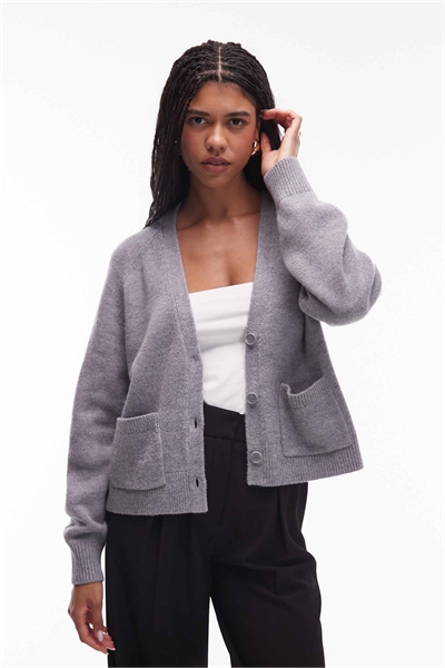 Кардиган из смешанной шерсти с накладными карманами артикул 148306078