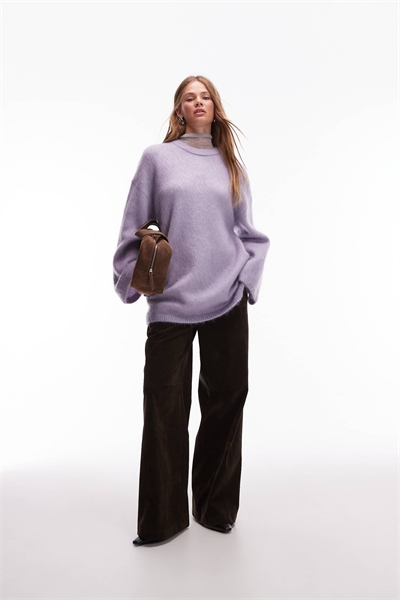 Свитер оверсайз из мохера и шерсти артикул 150204969