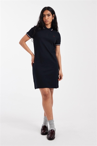 Мини-платье-поло с логотипом и двумя отворотами, темно-синего цвета артикул 154716267