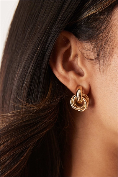 Серьги в виде дверного молотка, золотые артикул 146783246