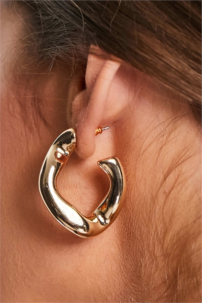 Серьги-кольца с витыми звеньями артикул 125900981