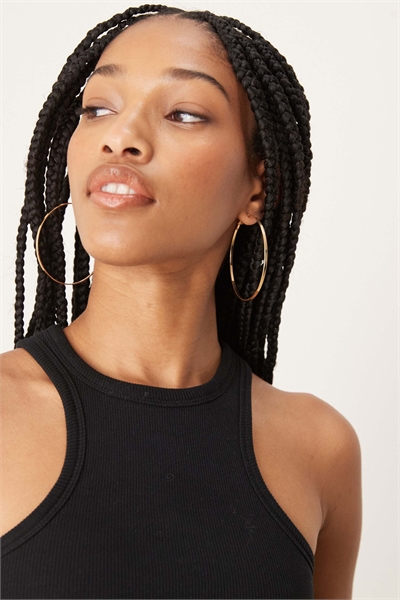 Плоские серьги-кольца диаметром 60 мм артикул 141304056