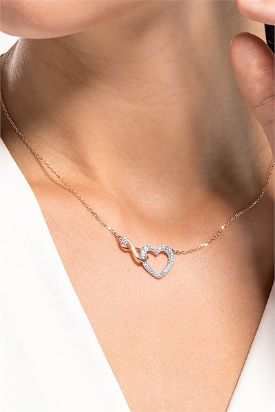 Ожерелье «Гипербола» с символами бесконечности и сердца артикул 134847934