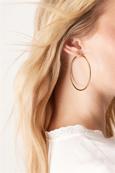 Серьги-кольца из нержавеющей стали с 18-каратным золотым покрытием, диаметром 60 мм артикул 141105689