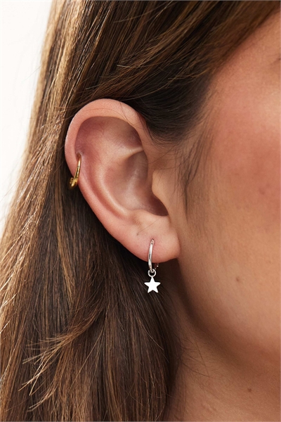 Кольцевые серьги с подвеской в виде звезды артикул 143245211