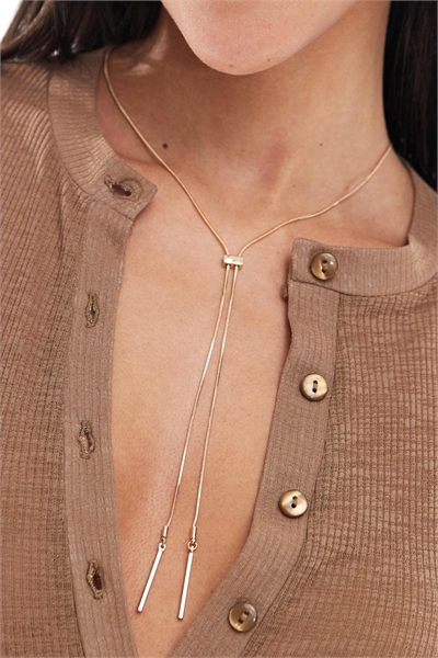 Колье «Лариат» с тонкой змеевидной цепочкой артикул 142436264