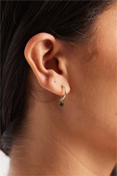Серьги-кольца со звездками артикул 153890105
