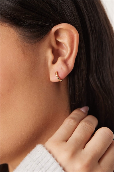 Полированные серьги-кольца из расплавленного металла с покрытием из 18-каратного золота артикул 141501328