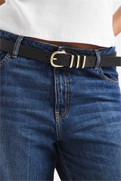 Ремень с золотой пряжкой «Pieces Curve» артикул 152631372