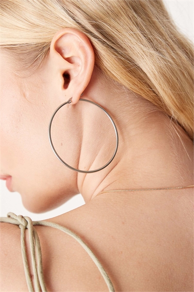 Серьги-кольца из нержавеющей стали диаметром 60 мм артикул 141105663