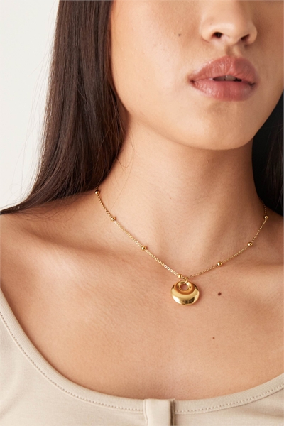 Колье с подвеской из расплавленного металла и цепочкой артикул 152383963