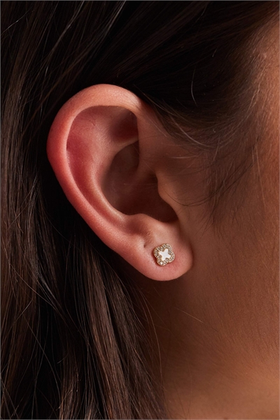 Серьги-гвоздики в форме клевера артикул 153725352