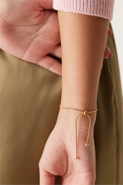 Браслет-боло из нержавеющей стали с 18-каратным золотым покрытием и регулируемой длиной артикул 139074510