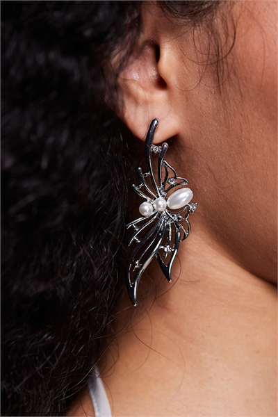 Броские серьги с изображением паука и искусственными жемчужинами артикул 149512926